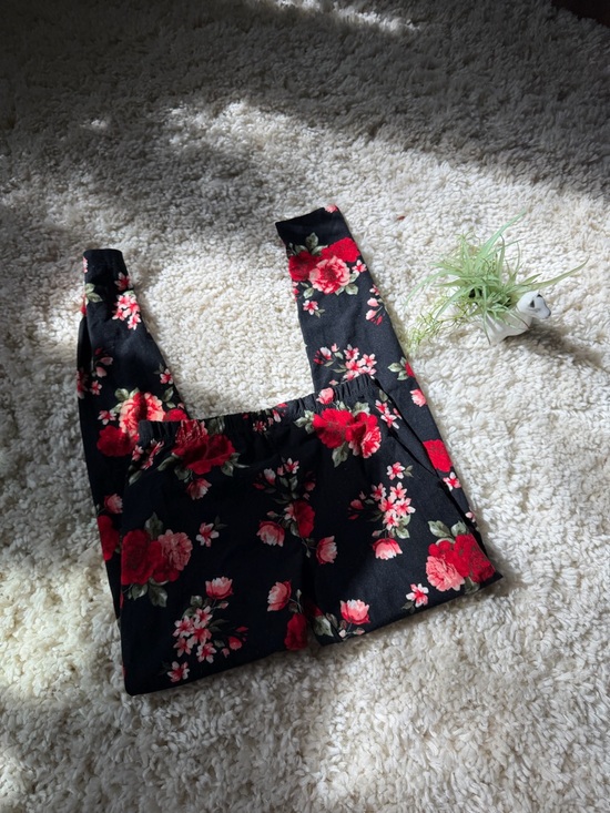 No Boundaries Pants - No Boundaries Black Waistband Pink Floral Lounge extra soft leggings